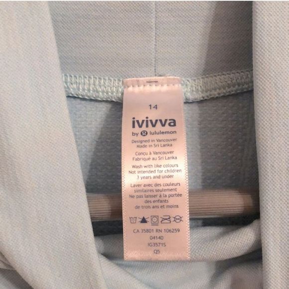 Ivivva by lululemon Fly Knit mock neck long sleeve T-shirt blue ombre yo size 14 - Picture 3 of 4